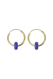 Zusss oorringen met rondje lavendelblauw