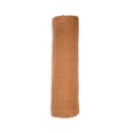 Lulujo swaddle 120 x 120 cm bamboe | uni oker/tan