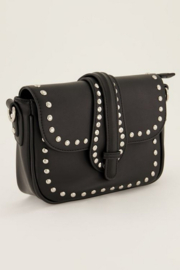 MY Jewellery tas | zwarte schoudertas met zilverkleurige studs
