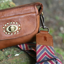 Bear Design Bag strap arrow blauw rood cognac
