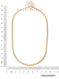rose en camellia platte schakel ketting