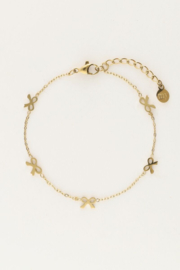 My Jewellery Minimalistische armband met mini strikjes goud