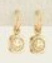 My Jewellery oorbellen | ringetje met hanger rechthoek smiley goud*