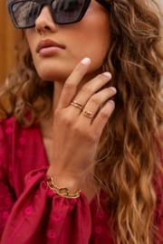 My jewellery verstelbare ring Vintage met grote twist goud