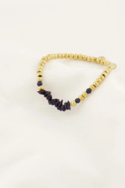 Zusss mooimakers armband kralen glassteen donkerblauw