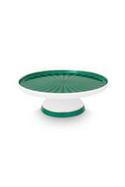 Pip studio Mini Cake Tray o/f Love Birds Stripes Emerald-Green 24cm