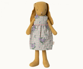 Maileg Bunny maat 2 dusty yellow | konijn met bloemetjes jurk