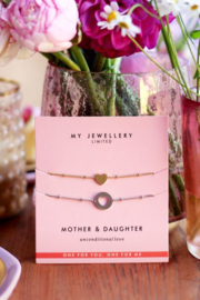 My Jewellery armband | moeder dochter armband hartje multi-kleur