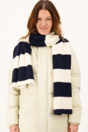 Zusss gestreepte sjaal off white / dark navy