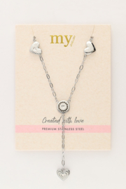 My Jewellery ketting lang met candy hartjes zilver