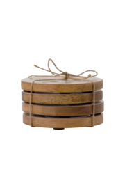 zusss set van 4 onderzetters parelmoer hartje wit / goud