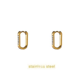 Go Dutch Label oorbellen Fine Stones Hoop goud