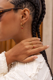 My jewellery verstelbare ring Vintage met gekleurde roos goud