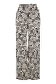 zusss wijde broek met grafische print off white/zwart