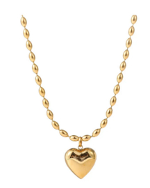 Go Dutch Label ketting Hollow heart necklace - goud 14K