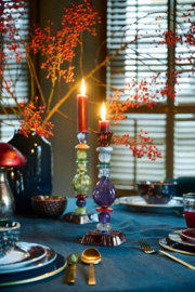 Pip studio glass candle holder bead blue 28cm