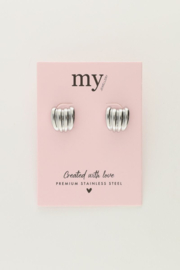 My Jewellery oorbellen | studs met 4 lijnen zilver