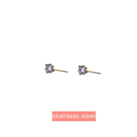 Go Dutch Label oorbellen Round Crystal 3mm - 14k