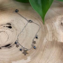 Go Dutch Label armband | met kralen en sterretjes zilver.