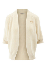 zusss vest met vleermuis mouwen met hart broche off white