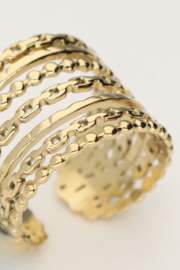 My jewellery verstelbare statement ring kettingen goud