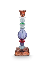 Pip studio glass candle holder bead blue 28cm