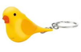 moses verlag sleutelhanger vogel met licht en geluid