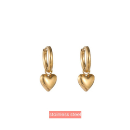 Go Dutch Label oorbellen Heart Hoop - 14K