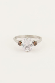 my jewellery ring | we love vintage transparante kristal zilver.