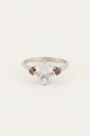 my jewellery ring | we love vintage transparante kristal zilver.