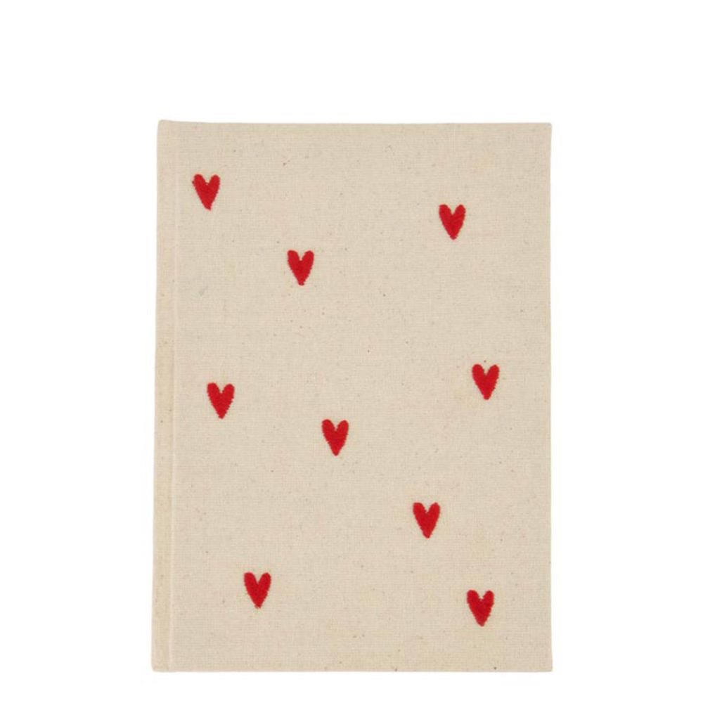 zusss notitieboek linnen hartjes rood