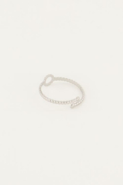 My Jewellery ring | verstelbare mix ring open cirkel zilver.*