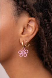 My Jewellery oorbellen oorringen met paarse bloem