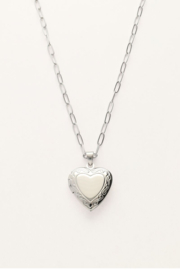 My Jewellery Vintage schakelketting met hart medaillon zilver