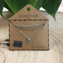 Go Dutch Label ketting | bolletjes diamantje zilver.