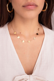 My jewellery minimalistische ketting met hartjes goud