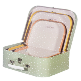 sass & belle kofferset | aardetinten met stippen