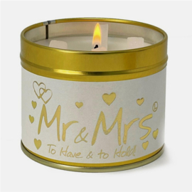prospectt lily flame geurkaars in blik Mr & Mrs