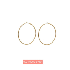 Go Dutch Label oorbellen Essential Hoop - 14K - 50x2 mm