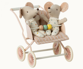maileg muis wandelwagen | roze