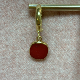 Just a touch oorbellen rouge hoop