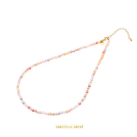 Go Dutch Label ketting Beads Necklace - 4mm - Coral Mix