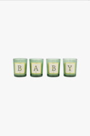 Zusss set van 4 glaskaarsjes baby wit