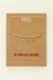 My jewellery universe armband met kleine hartjes goud