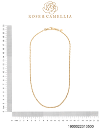 rose en camellia ronde ketting  platte sluiting