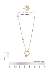 rose en camellia ketting met bolletje 60cm ronde sluiting
