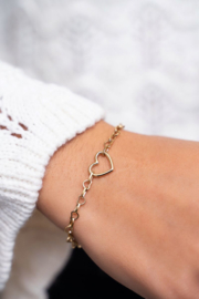 My jewellery armband met klein open hart goud