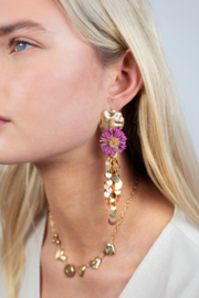 My Jewellery Statement oorhangers met bloem & muntjes
