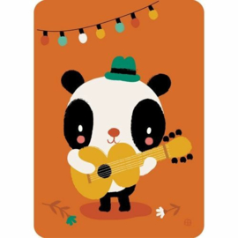 Bora wenskaart | panda met gitaar
