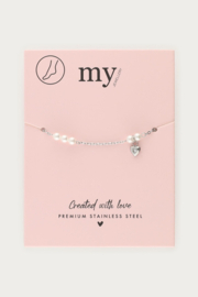 My Jewellery Enkelbandje zoetwaterparel ocean kralen zilver